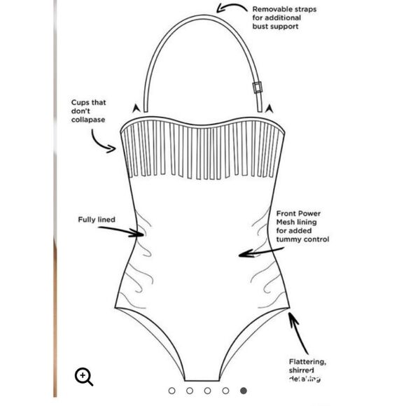 Swimsuits For All Black Fringe Bandeau One Piece Swimsuit Plus Size Woman's 14 - Picture 8 of 10